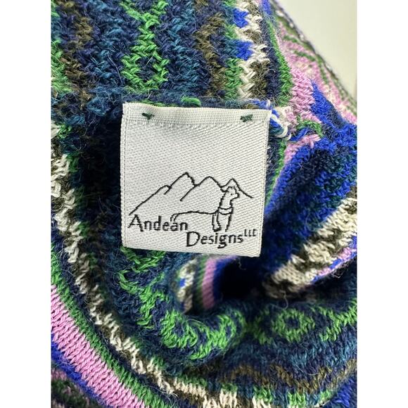 Andean Designs Made in Peru 100% Baby Alpaca Patterned Colorful Infinity Scarf - Picture 2 of 7